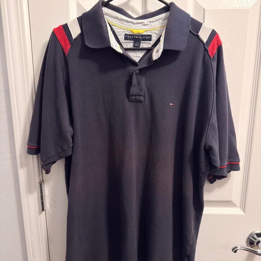 (2004-2008) Tommy Hilfiger Sport Block Polo - Navy - XL